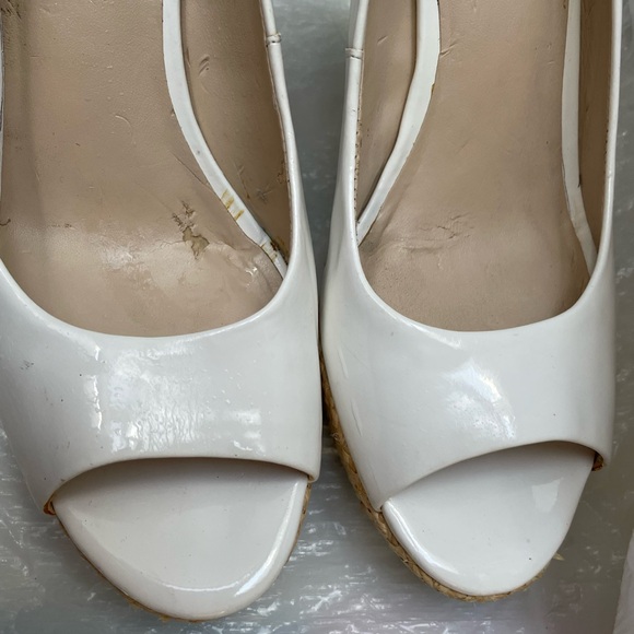 Nude Straw Wedges w/Peep Toe (8) - Picture 6 of 9